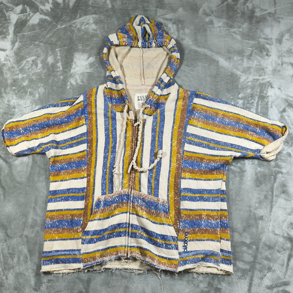 Billabong Baja Hoodie Womens Small Striped Pullover Surf Festival‎ Full Zip Boho